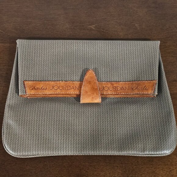 Charles Jordan Purse Beautiful green with brown leather top - Picture 1 of 6